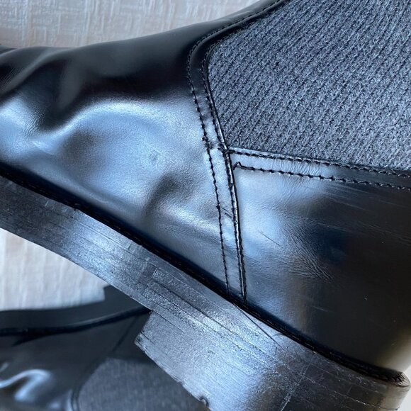 J. Crew Italian Leather Rib Cuff Chelsea Boots Sz 9 - Picture 13 of 16